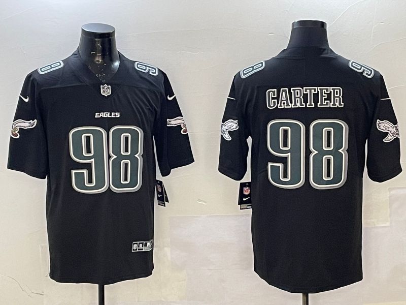 Men Philadelphia Eagles #98 Carter Black Fashion 2025 Nike Limited NFL Jersey style 1->philadelphia eagles->NFL Jersey